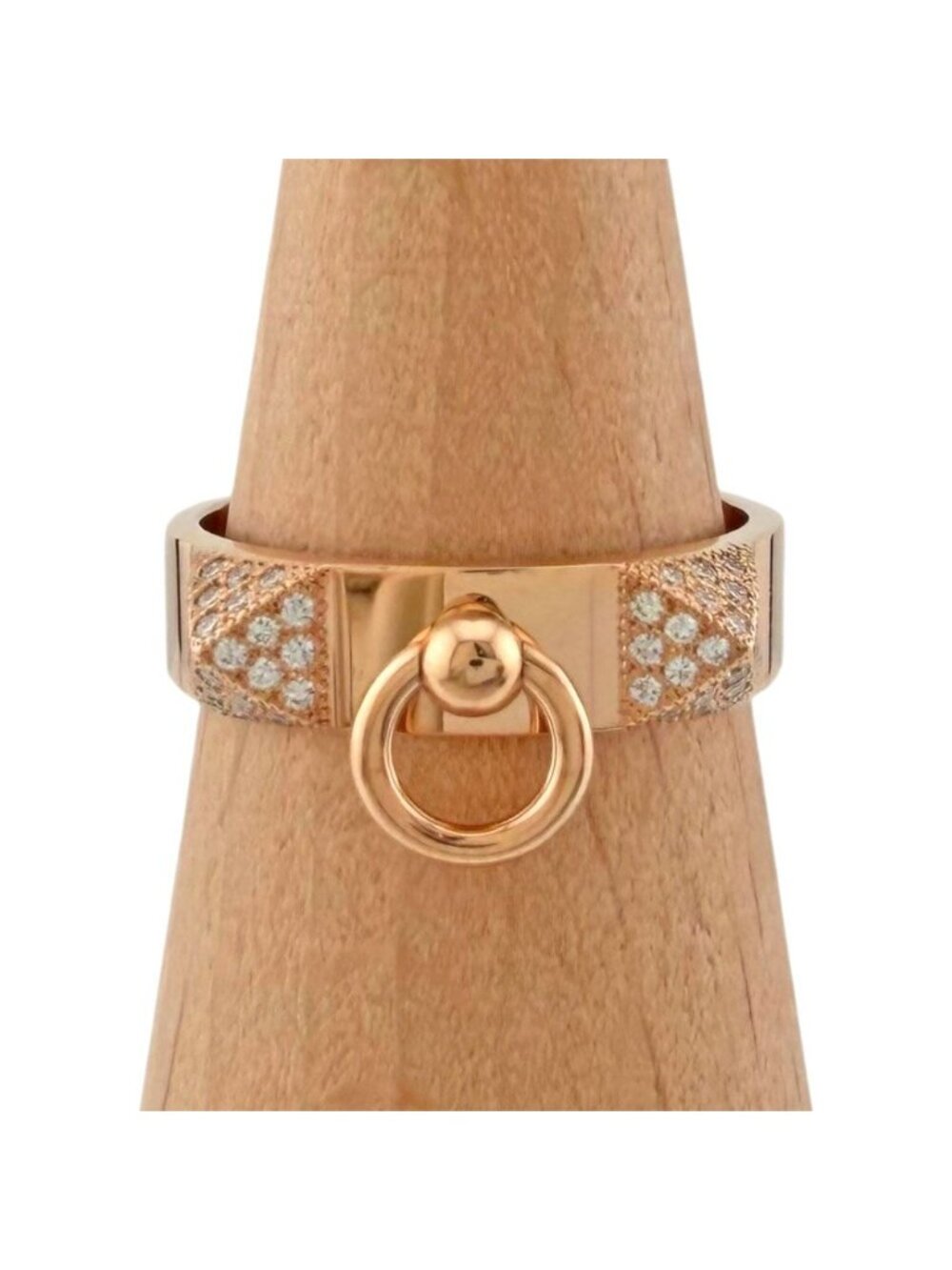 Hermes Collier de Chien Ring 18k Pink Gold Diamond